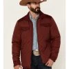 Kimes Ranch Men's Solid Burgundy Skink Zip-Front Quilted Jacket 