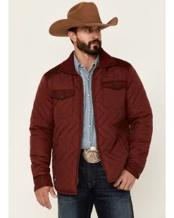Kimes Ranch Men's Solid Burgundy Skink Zip-Front Quilted Jacket