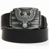 Brothers & Sons Men's Eagle Plaque Leather Belt