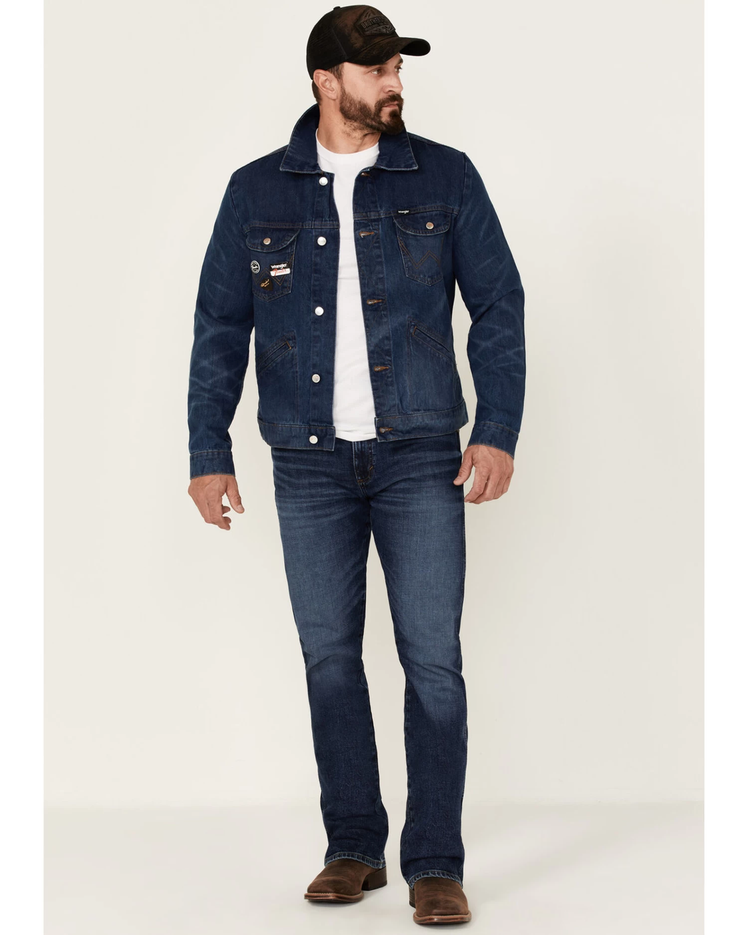 Wrangler X Fender Men's Cowboy Rockstar Patch Denim Jacket 2 Wrangler X Fender Men's Cowboy Rockstar Patch Denim Jacket - Image 2