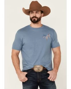 Buck Wear Men's You're Free Flag Graphic Short Sleeve T-Shirt 