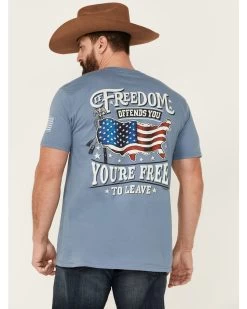 Buck Wear Men's You're Free Flag Graphic Short Sleeve T-Shirt  -Ariat Store 2000362505 400 P4