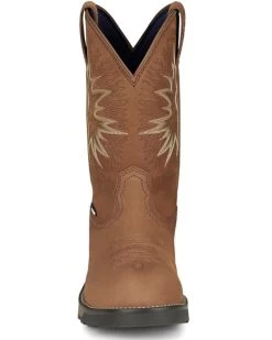 Tony Lama Men's Boom Saddle Cowhide Pull On Western Work Boots - Composite Toe  -Ariat Store 2000362943 280 P4