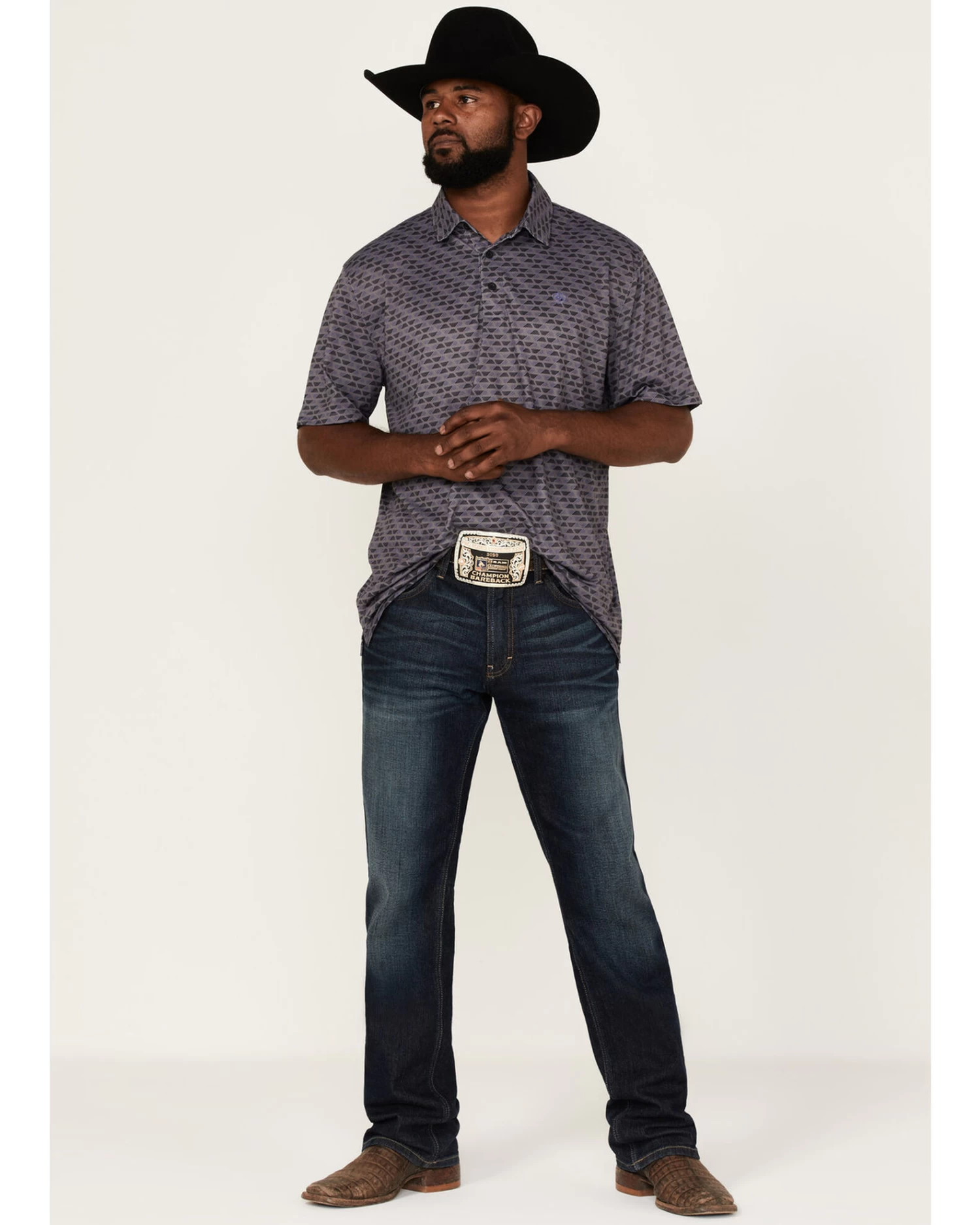 Ariat Men's Nine Iron Geo Print Polo Shirt 2 Ariat Men's Nine Iron Geo Print Polo Shirt - Image 2