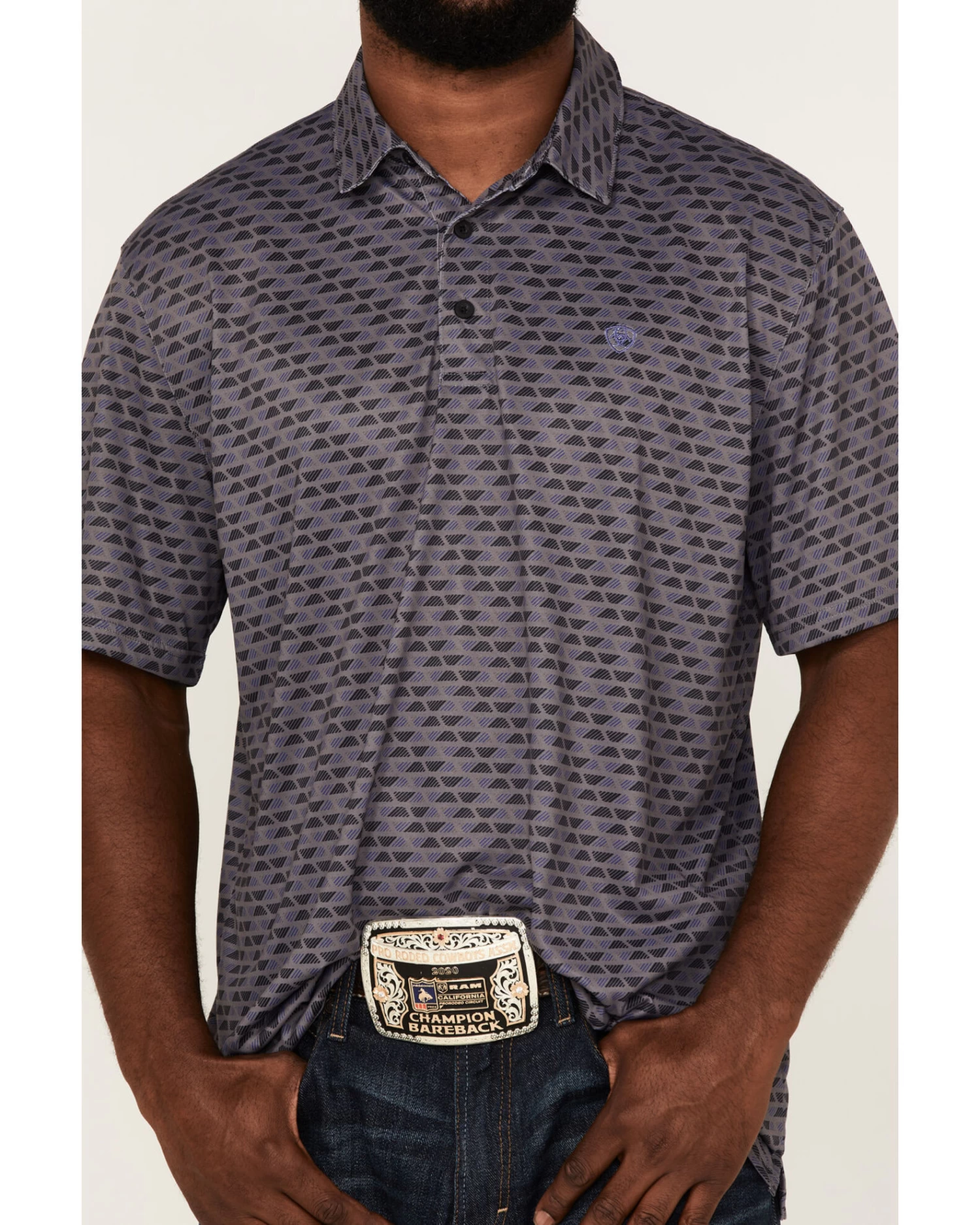 Ariat Men's Nine Iron Geo Print Polo Shirt 3 Ariat Men's Nine Iron Geo Print Polo Shirt - Image 3
