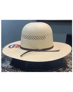 Serratelli Men's Natural Santana Open Shantung Straw Western Hat 