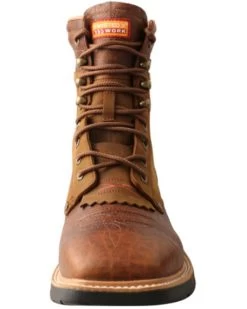 Twisted X Men's Cellstretch 8" Lacer Waterproof Leather Work Boots - Broad Square Toe  -Ariat Store 2000363719 200 P4