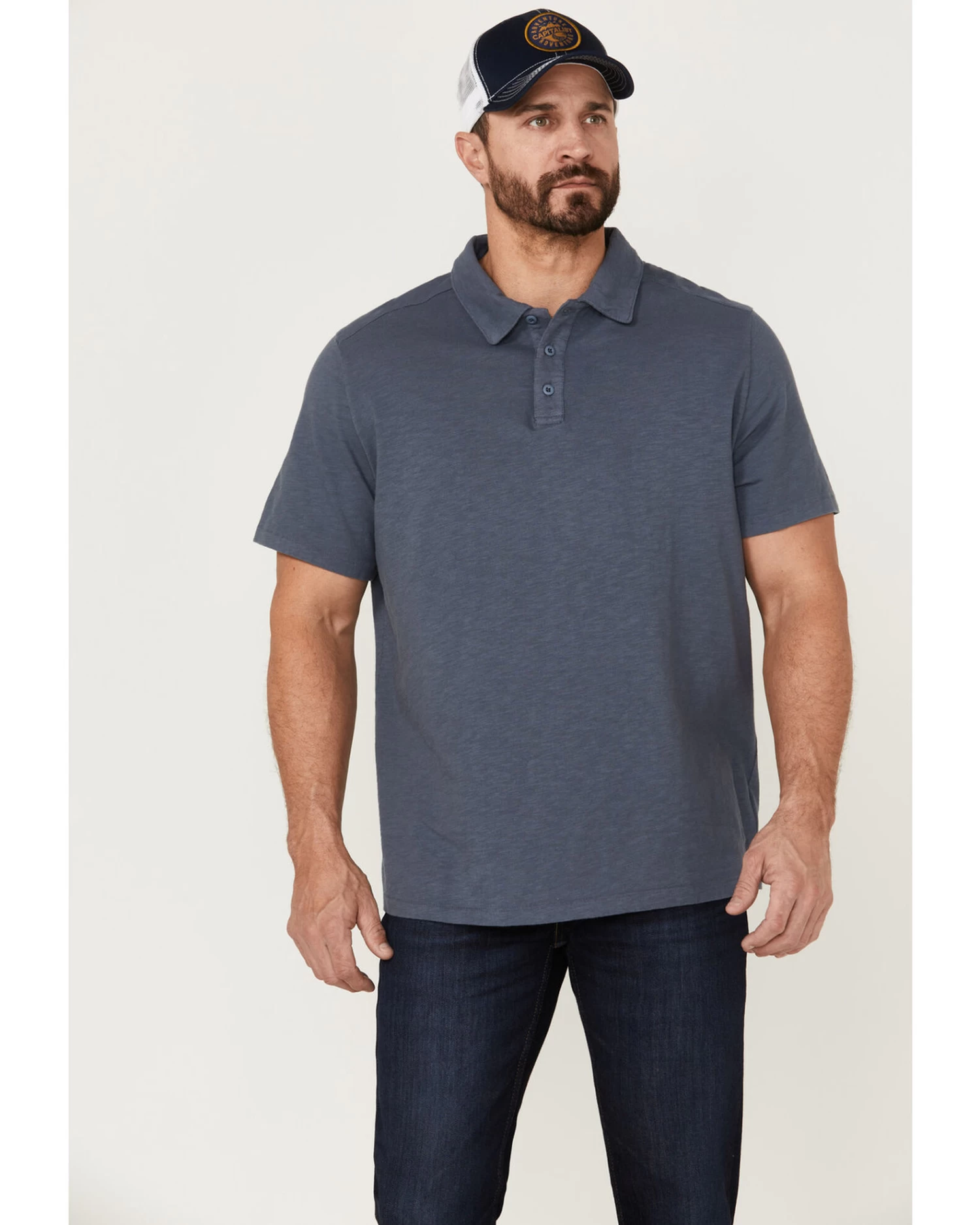 Brothers & Sons Men's Short Sleeve Slub Polo Shirt 1 Brothers & Sons Men's Short Sleeve Slub Polo Shirt