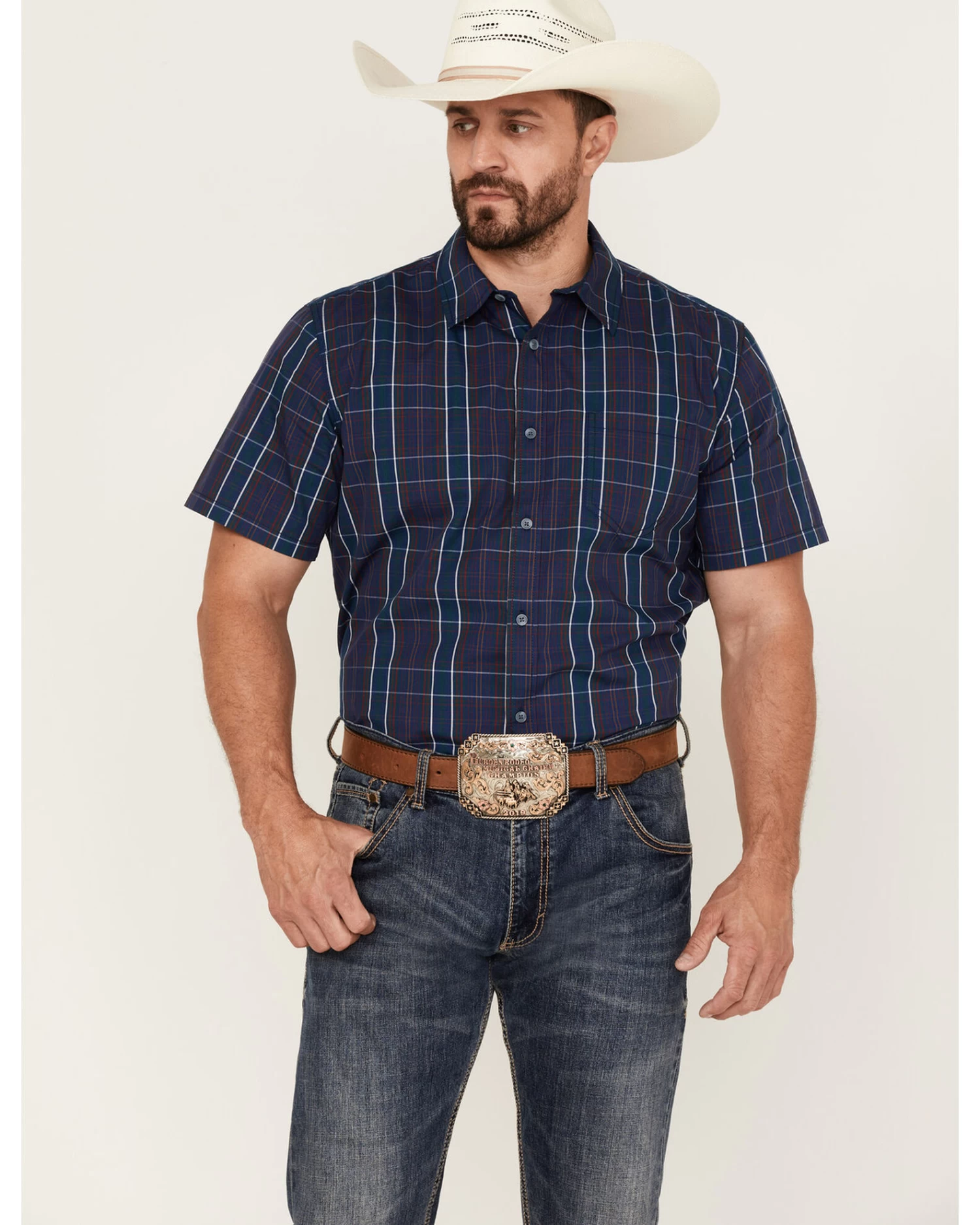 Gibson Men's Lost Leader Plaid Short Sleeve Button Down Western Shirt 1 Gibson Men's Lost Leader Plaid Short Sleeve Button Down Western Shirt
