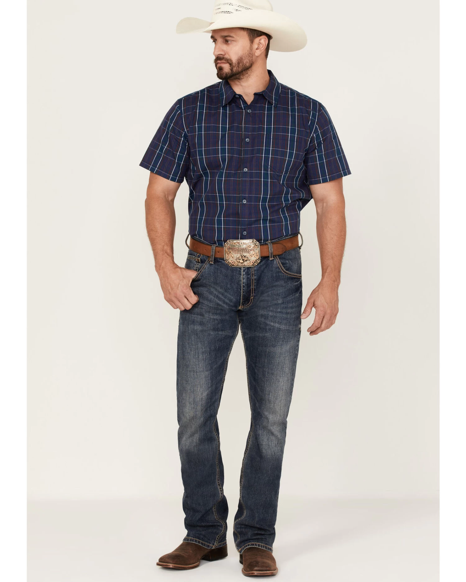Gibson Men's Lost Leader Plaid Short Sleeve Button Down Western Shirt 2 Gibson Men's Lost Leader Plaid Short Sleeve Button Down Western Shirt - Image 2