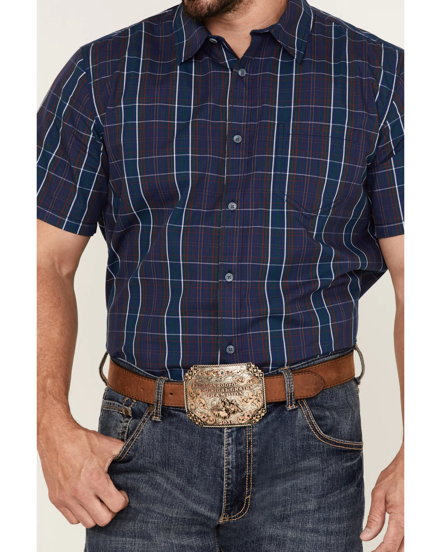 Gibson Men's Lost Leader Plaid Short Sleeve Button Down Western Shirt 3 Gibson Men's Lost Leader Plaid Short Sleeve Button Down Western Shirt - Image 3