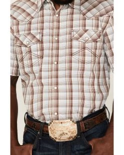 Cody James Men's Mount Vernon Small Plaid Short Sleeve Snap Western Shirt - Big & Tall  -Ariat Store 2000364864 907 P3