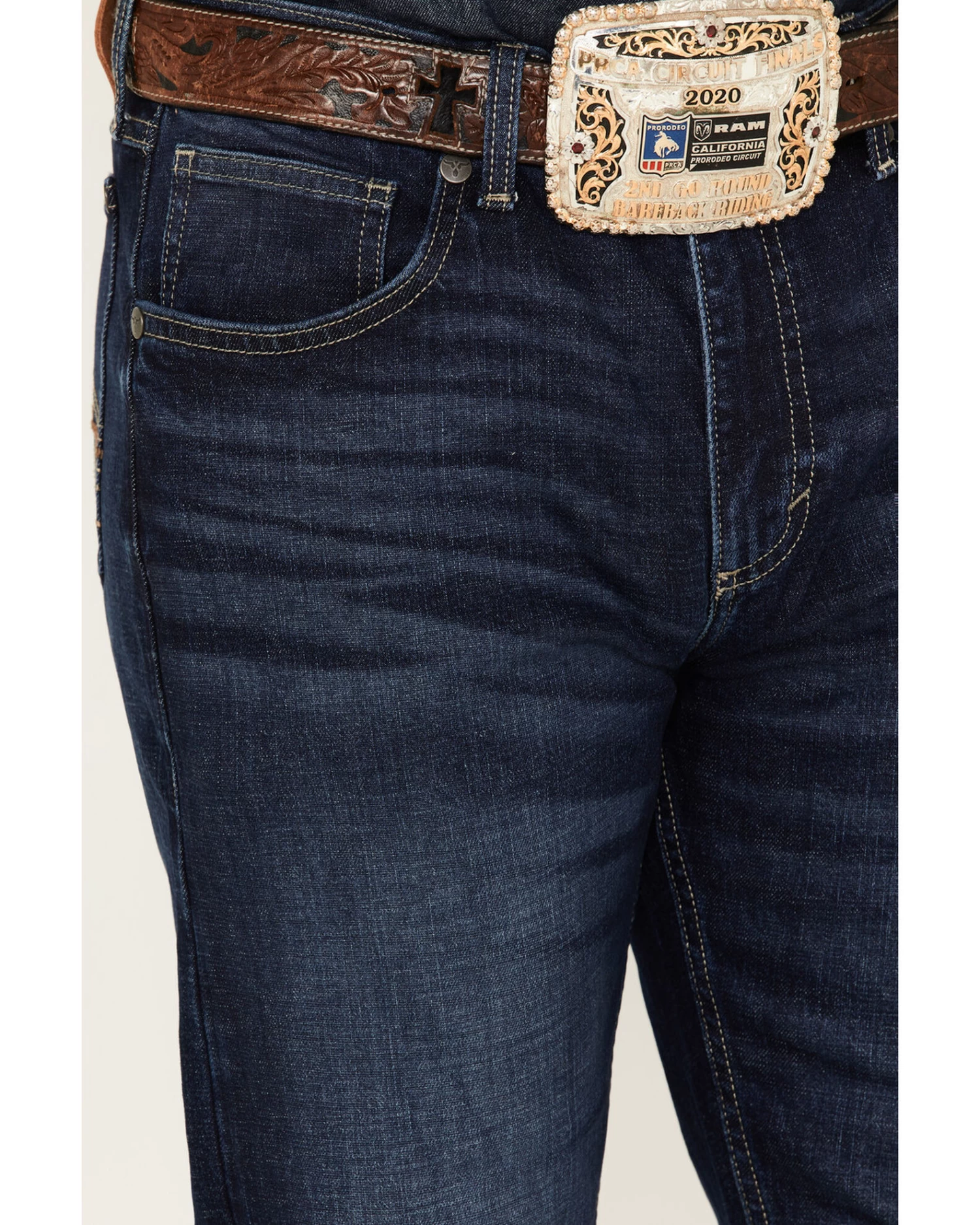 Wrangler 20X Men's Dawn Dark Wash Stretch Slim Straight Jeans 2 Wrangler 20X Men's Dawn Dark Wash Stretch Slim Straight Jeans - Image 2