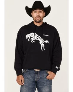 Wrangler Men's 75 Years Black Horse Graphic Hooded Sweatshirt 