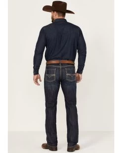 Rock & Roll Denim Men's Revolver Dark Wash Stretch Slim Straight Jeans 