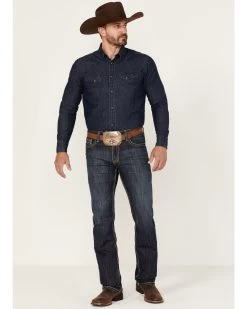 Rock & Roll Denim Men's Revolver Dark Wash Stretch Slim Straight Jeans  -Ariat Store 2000368871 416 P3