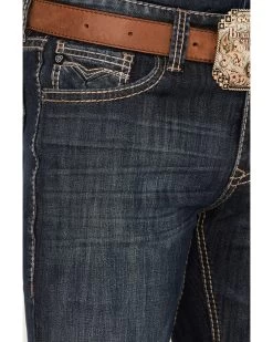 Rock & Roll Denim Men's Revolver Dark Wash Stretch Slim Straight Jeans  -Ariat Store 2000368871 416 P4