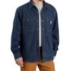 Carhartt Men's Relaxed Fit Denim Fleece Lined Snap-Front Shirt Jacket