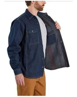 Carhartt Men's Relaxed Fit Denim Fleece Lined Snap-Front Shirt Jacket 5 Carhartt Men's Relaxed Fit Denim Fleece Lined Snap-Front Shirt Jacket -Ariat Store 2000370127 400 P3
