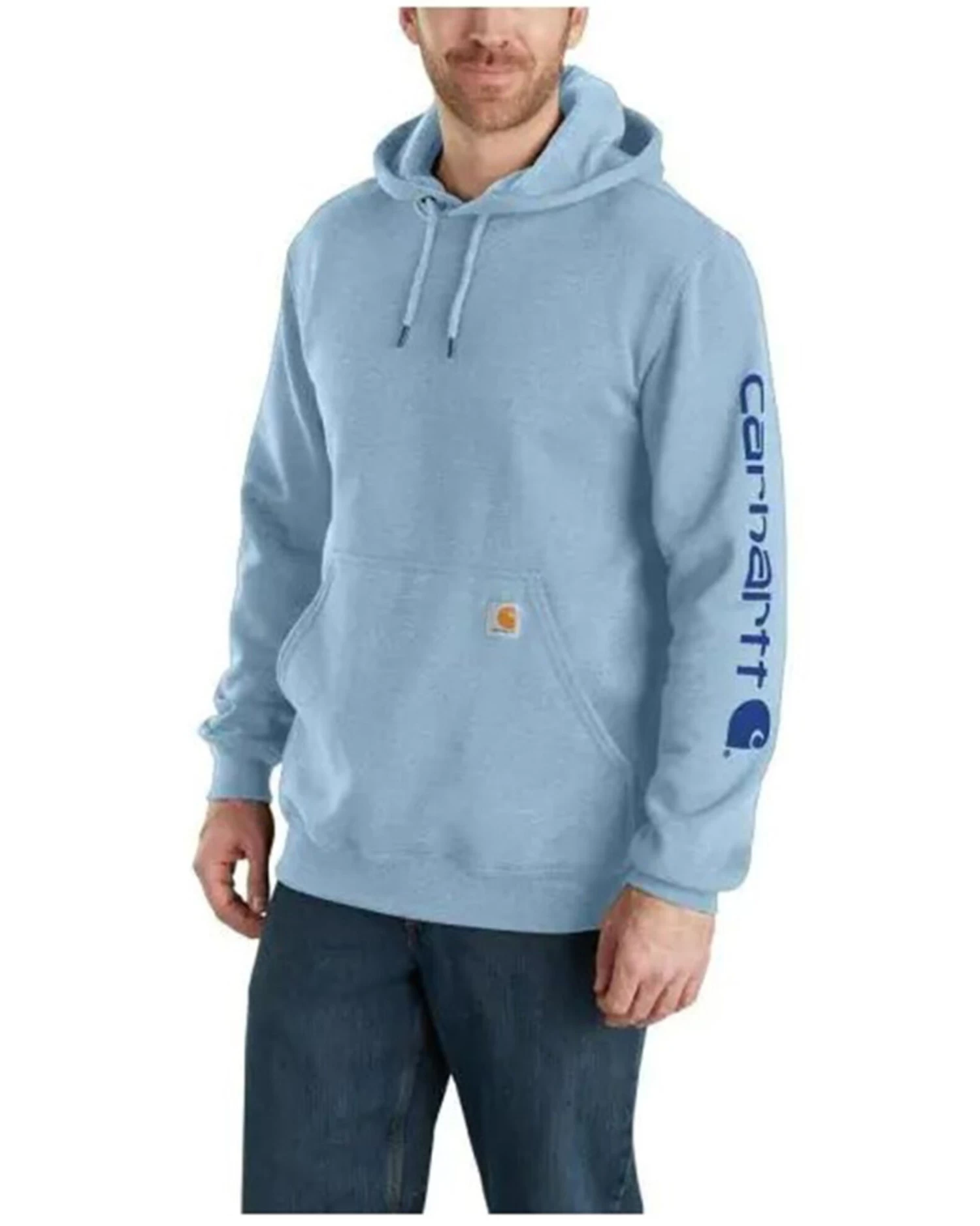 Carhartt Men's Loose Fit Midweight Logo Sleeve Graphic Hooded Sweatshirt 1 Carhartt Men's Loose Fit Midweight Logo Sleeve Graphic Hooded Sweatshirt