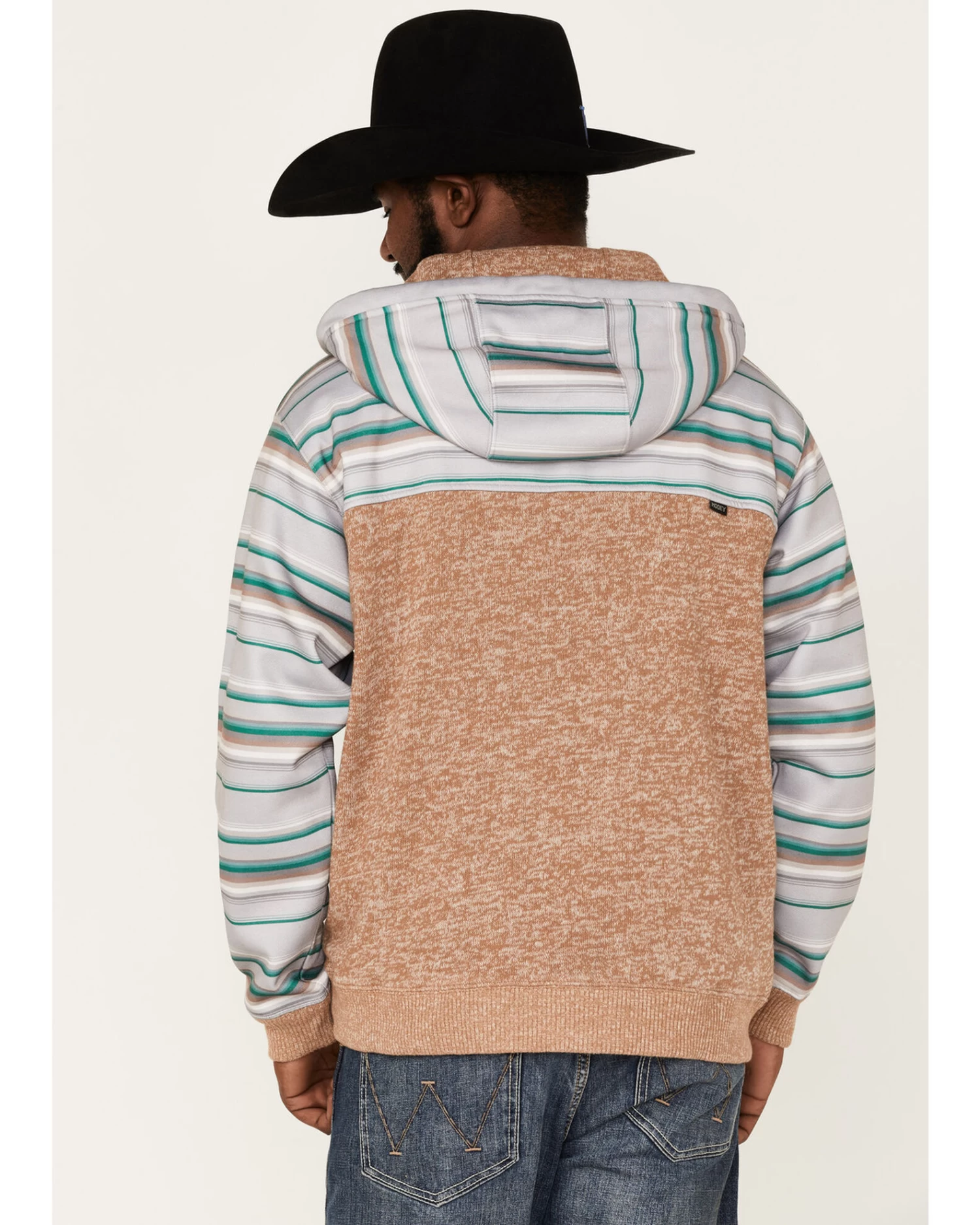 Hooey Men's Jimmy Multi-Colored Stripe 1/4 Button Hooded Pullover Sweatshirt 4 Hooey Men's Jimmy Multi-Colored Stripe 1/4 Button Hooded Pullover Sweatshirt - Image 4