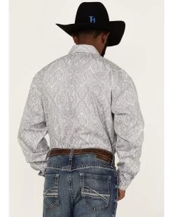 Stetson Men's Highland Paisley Print Long Sleeve Pearl Snap Western Shirt  -Ariat Store 2000370656 020 P4