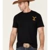 Changes Men's Yellowstone Dutton Ranch Gradient Rider Silhouette Graphic Short Sleeve T-Shirt  