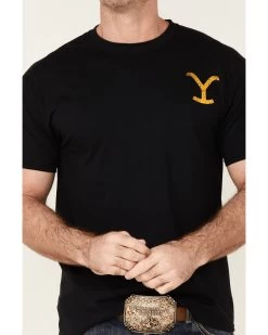 Changes Men's Yellowstone Dutton Ranch Gradient Rider Silhouette Graphic Short Sleeve T-Shirt   -Ariat Store 2000371828 001 P3