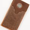 Cody James Men's Longhorn Concho Tooled Leather Rodeo Wallet