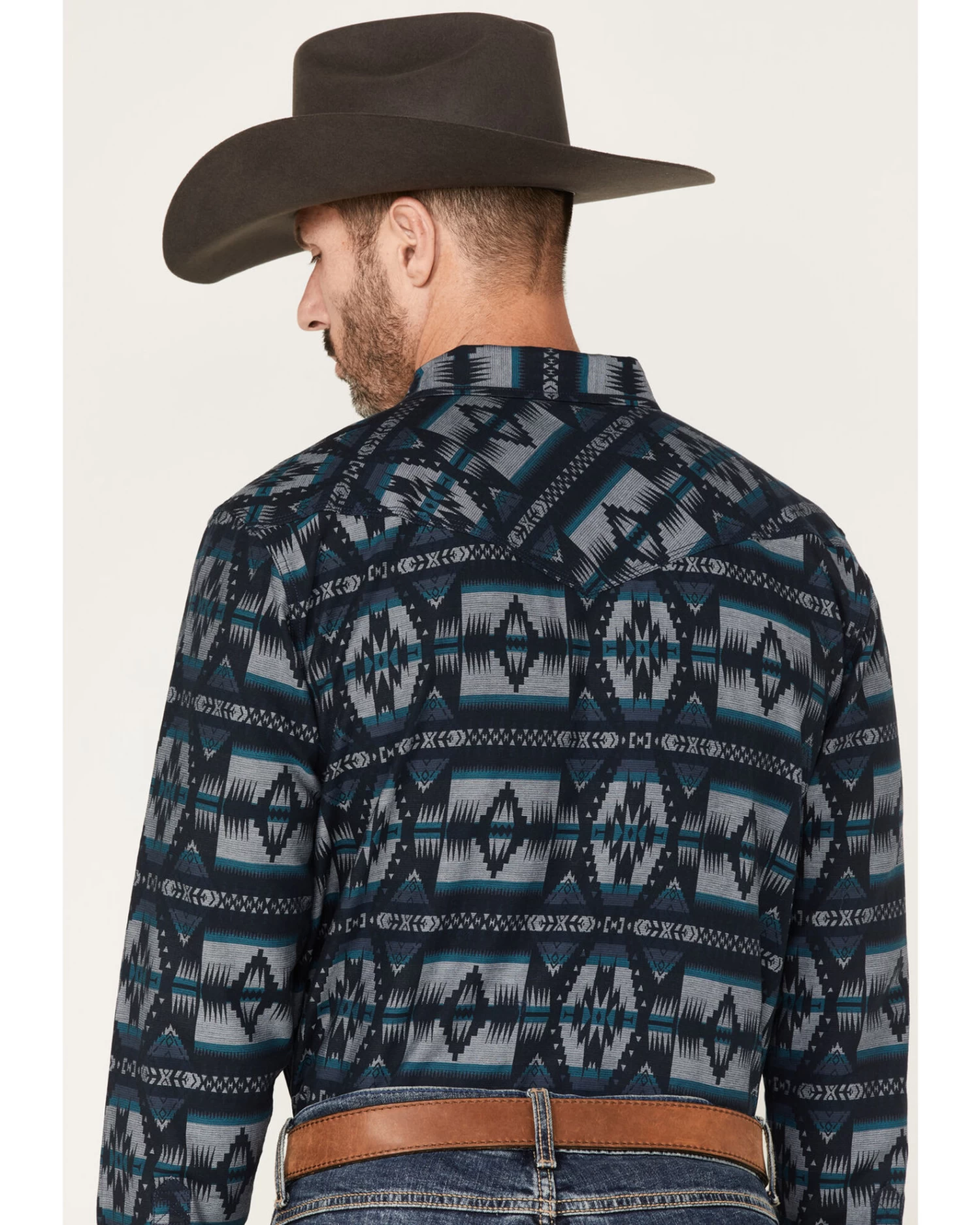 Moonshine Spirit Men's Wolf Moon Southwestern Stripe Snap Western Shirt 4 Moonshine Spirit Men's Wolf Moon Southwestern Stripe Snap Western Shirt - Image 4