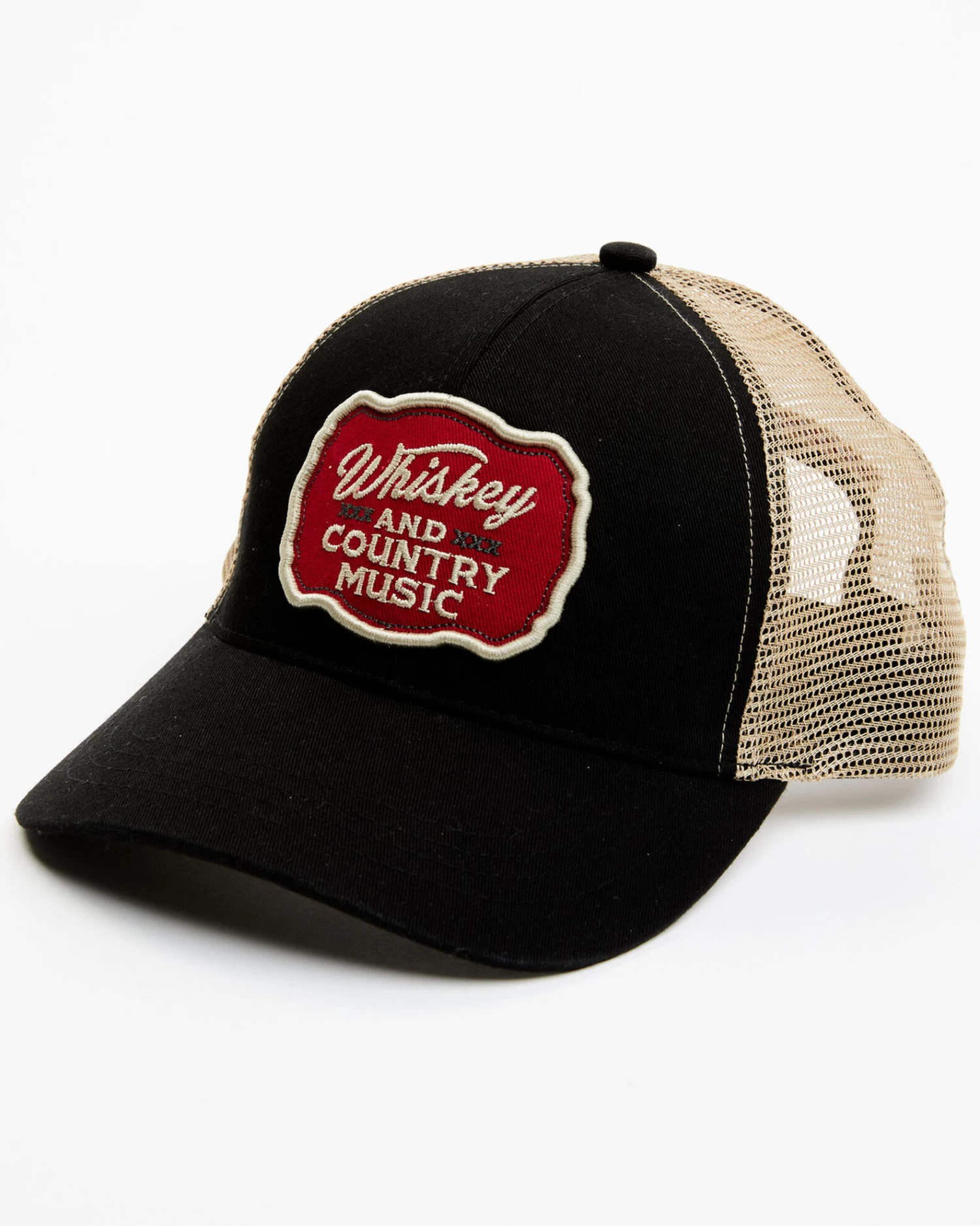 Moonshine Spirit Men's Whiskey & Country Embroidered Patch Mesh Back Ball Cap 1 Moonshine Spirit Men's Whiskey & Country Embroidered Patch Mesh Back Ball Cap
