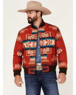 Pendleton Men's Gorge All-Over Print Quilted Snap Bomber Jacket 