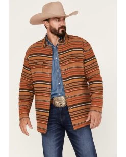 Pendleton Men's Striped Sherpa-Lined Snap Western Shirt Jacket 