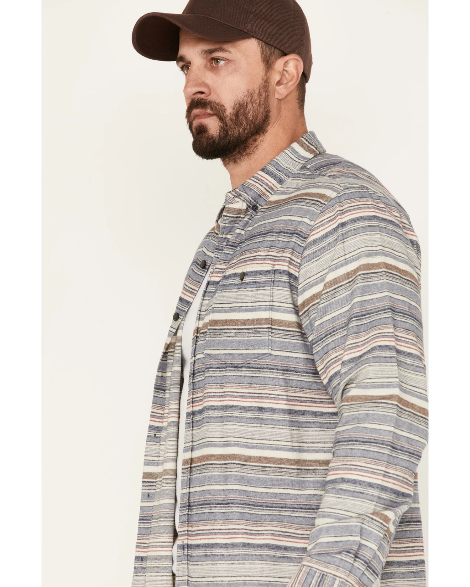 North River Men's Stripe Long Sleeve Button Down Flannel Shirt 2 North River Men's Stripe Long Sleeve Button Down Flannel Shirt - Image 2