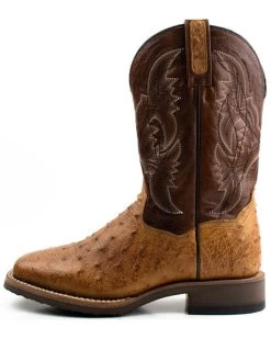 Dan Post Men's Saddle Hand Quill Ostrich Western Boots - Broad Square Toe -Ariat Store 2000375985 280 P3