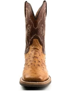 Dan Post Men's Saddle Hand Quill Ostrich Western Boots - Broad Square Toe -Ariat Store 2000375985 280 P4