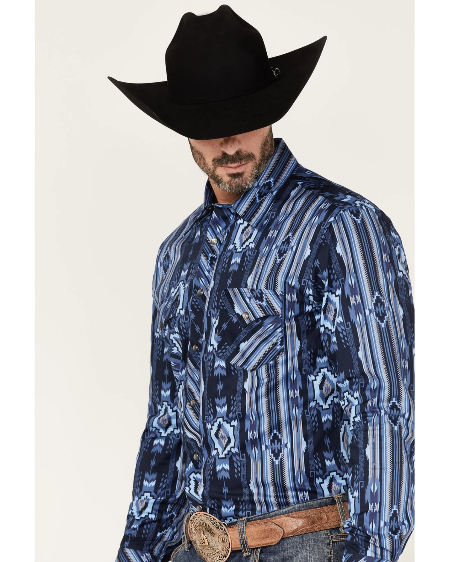 Rock & Roll Denim Men's Southwestern Stretch Long Sleeve Snap Shirt 2 Rock & Roll Denim Men's Southwestern Stretch Long Sleeve Snap Shirt - Image 2