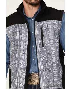 HOOey Men's Southwestern Color-Block Print Zip-Front Softshell Vest -Ariat Store 2000376722 022 P3