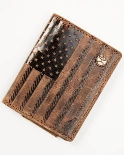 Hooey Men's Brown Liberty Rope Embossed Bi-Fold Money Clip Wallet