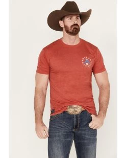 Howitzer Men's Red, White And Blue Graphic Western T-Shirt