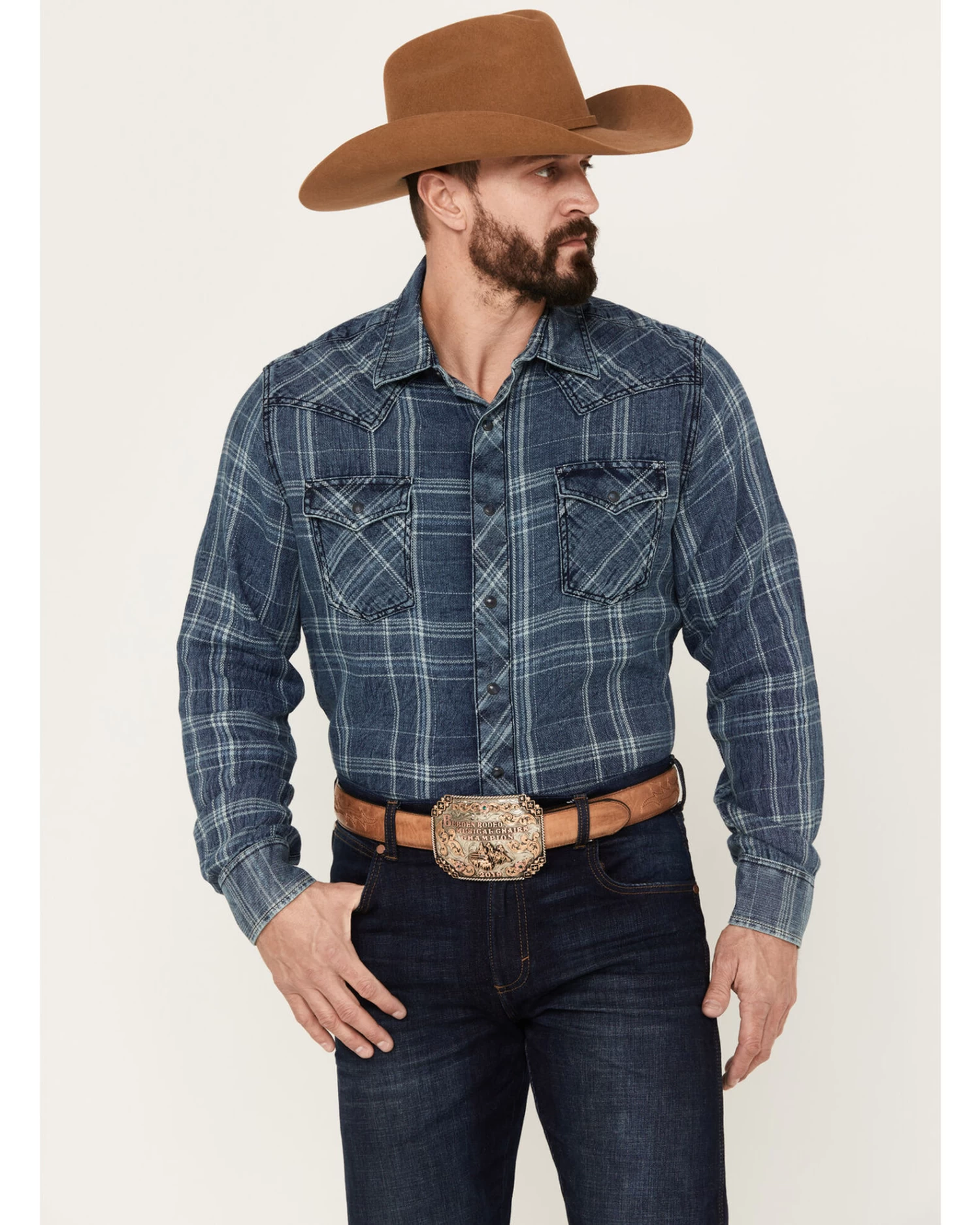 Wrangler Retro Men's Plaid Long Sleeve Western Snap Shirt 1 Wrangler Retro Men's Plaid Long Sleeve Western Snap Shirt