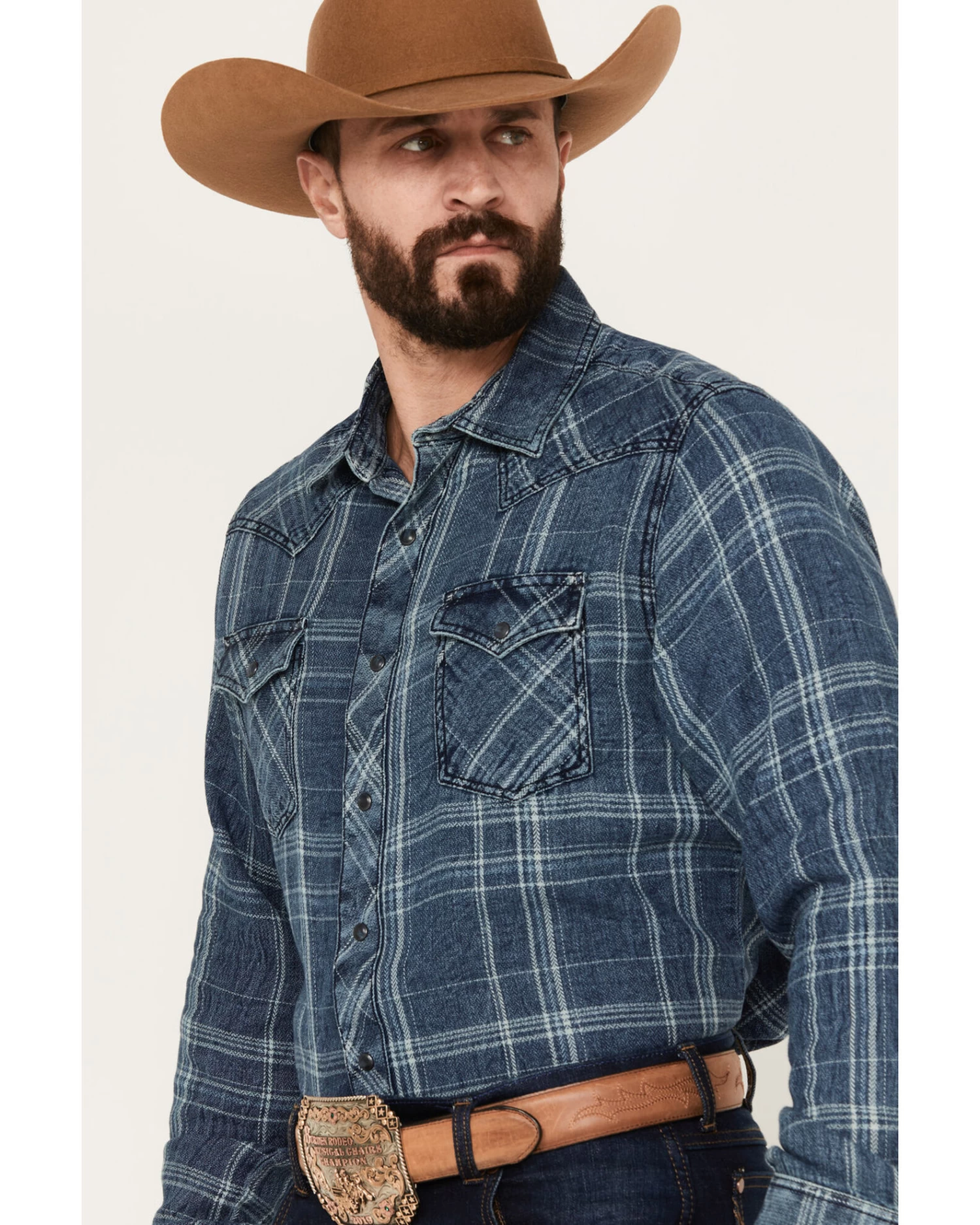 Wrangler Retro Men's Plaid Long Sleeve Western Snap Shirt 2 Wrangler Retro Men's Plaid Long Sleeve Western Snap Shirt - Image 2