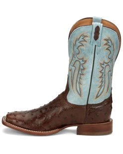 Tony Lama Men's Castillo Exotic Ostrich Western Boots - Broad Square Toe -Ariat Store 2000379338 200 P3