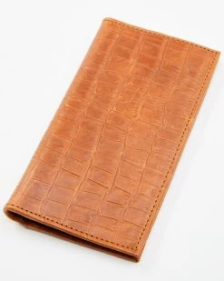 Cody James Men's Brown Embossed Croco Rodeo Leather Wallet