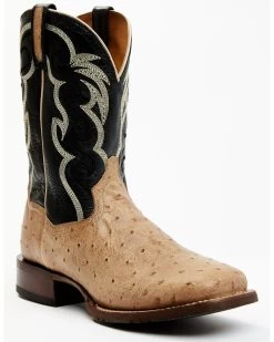 Dan Post Men's Hand Ostrich Quill Western Boots - Broad Square Toe