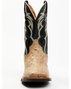 Dan Post Men's Hand Ostrich Quill Western Boots - Broad Square Toe -Ariat Store 2000381788 100 P4
