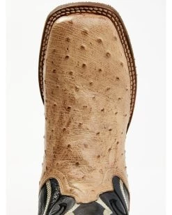 Dan Post Men's Hand Ostrich Quill Western Boots - Broad Square Toe -Ariat Store 2000381788 100 P6