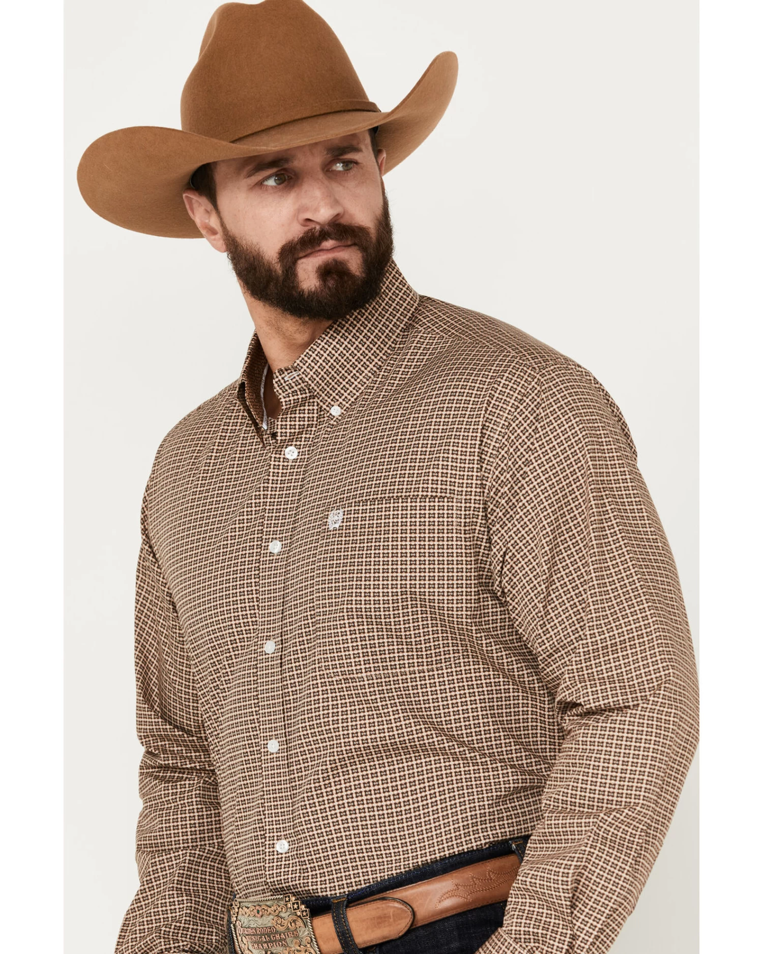 Cinch Men's Plaid Print Long Sleeve Button Down Western Shirt 2 Cinch Men's Plaid Print Long Sleeve Button Down Western Shirt - Image 2