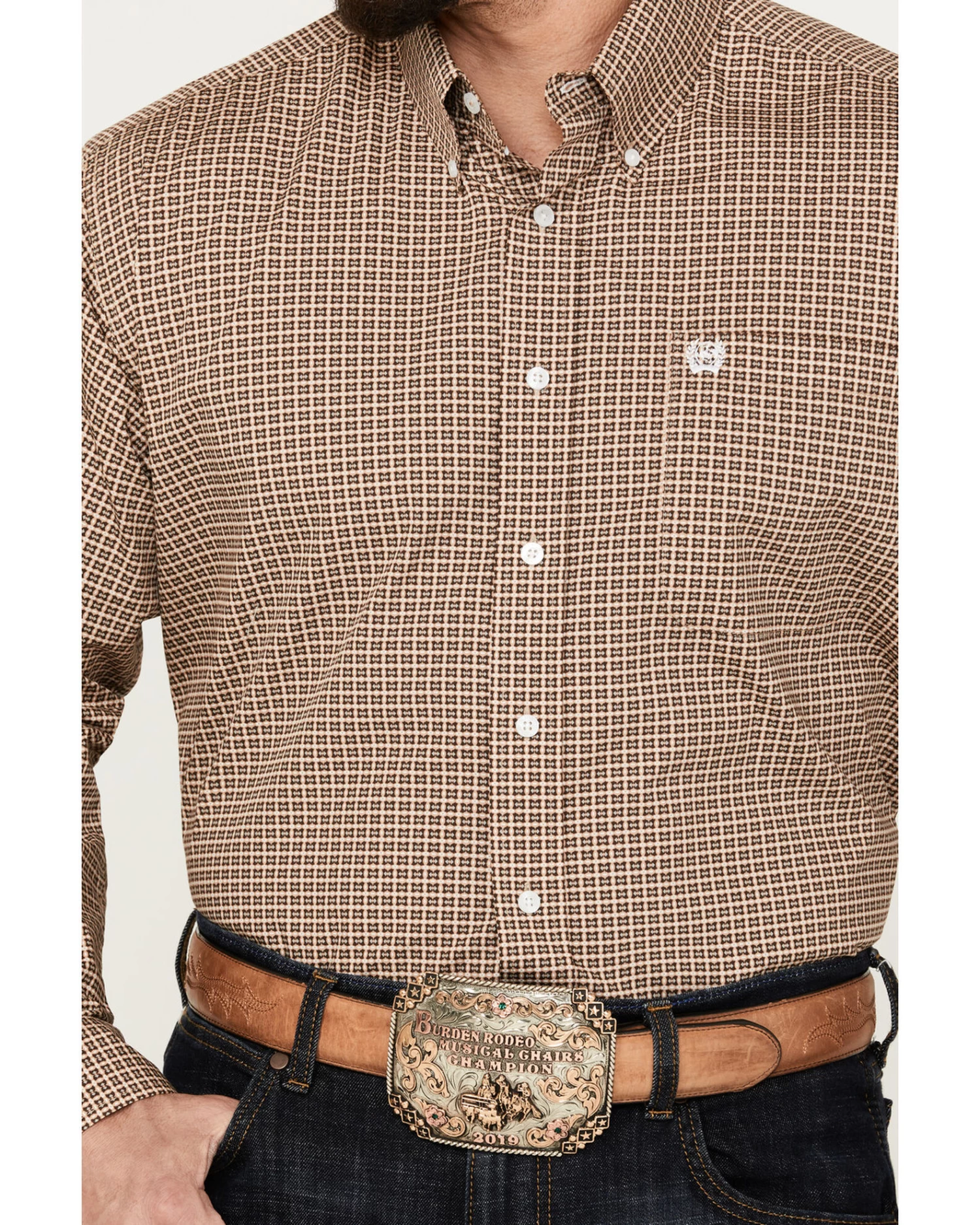 Cinch Men's Plaid Print Long Sleeve Button Down Western Shirt 3 Cinch Men's Plaid Print Long Sleeve Button Down Western Shirt - Image 3