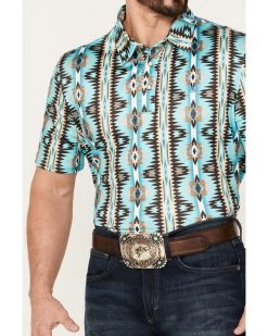 Panhandle Men's Southwestern Print Short Sleeve Western Snap Polo 6 Panhandle Men's Southwestern Print Short Sleeve Western Snap Polo -Ariat Store 2000385196 440 P3